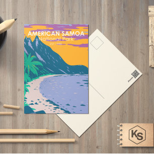 Cartão postal de praia Ofu, Parque Nacional Ameri