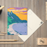 Cartão postal de praia Ofu, Parque Nacional Americ<br><div class="desc">Trabalho de arte de vetor Samoa Americano em um design. O parque foi criado em 1988 e é uma reserva tropical de floresta tropical e recife de corais nas ilhas do Oceano Pacífico Centro-Sul do território americano de Samoa Americana.</div>