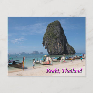 Cartão postal de praia Phra Nang, Tailândia Krab