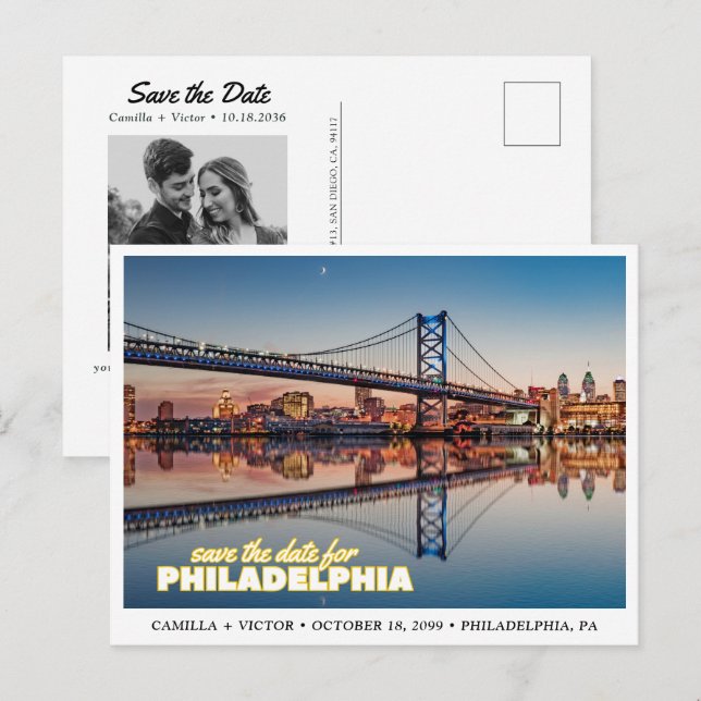 Cartão Postal de Pré-Data de Casamento Retro da Si (Frente/Verso)