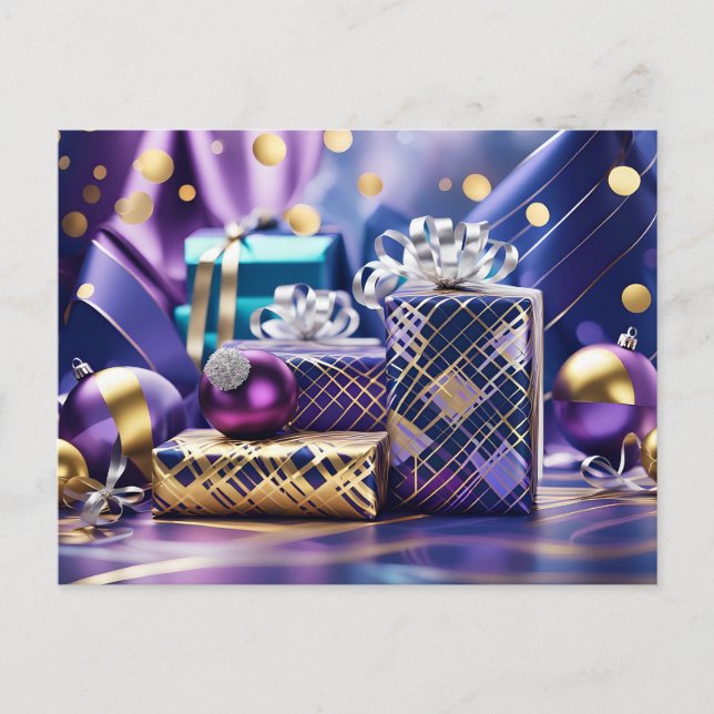 cartão postal de presentes de natal (Frente)