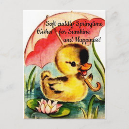 Cartão postal de primavera fofo e personalizado
