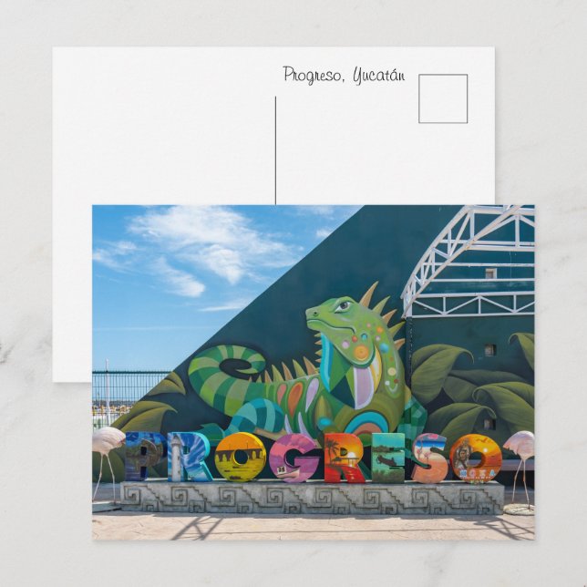 Cartão Postal de Progreso, Yucatán (Frente/Verso)