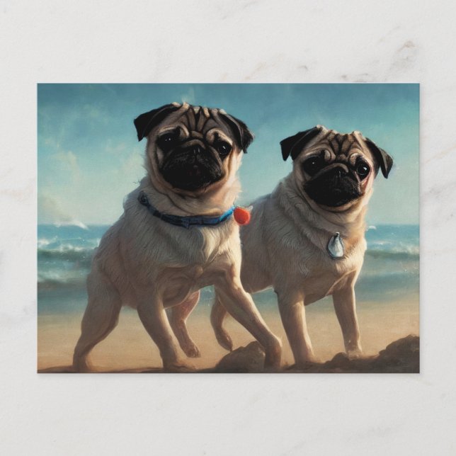 Cartão postal de pug (Frente)