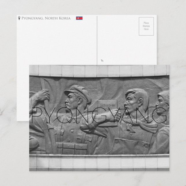 Cartão postal de Pyongyang, Coreia do Norte (Frente/Verso)