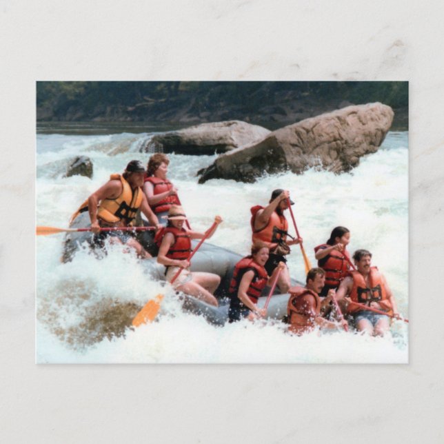 Cartão postal de rafting no Youghiogheny (Frente)