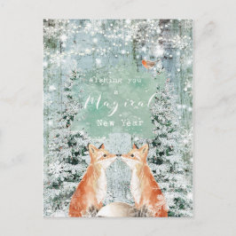 cartão postal de raposas de assalto de inverno