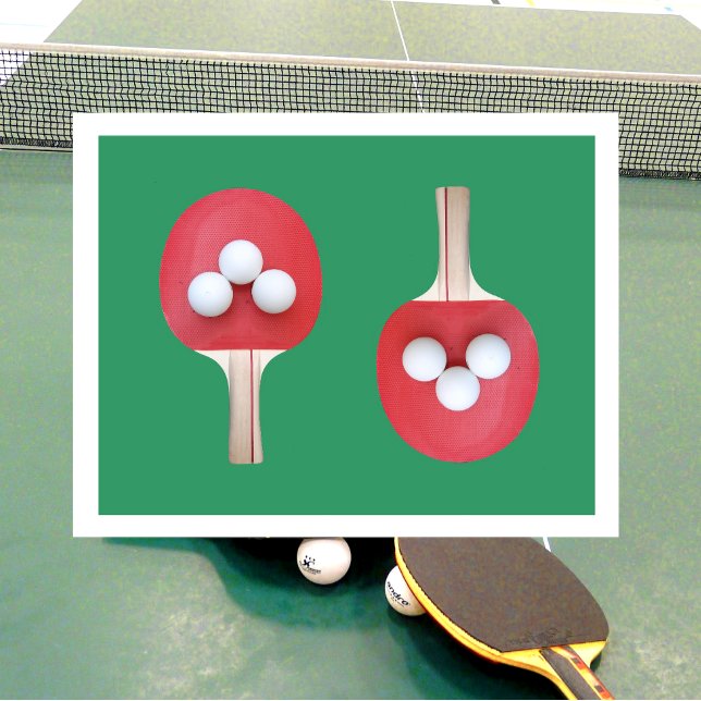 Cartão postal de raquete e bolas de Ping Pong (Criador carregado)