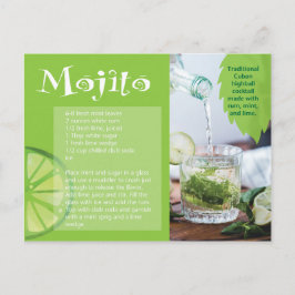Cartão postal de recebimento de bebidas mojito