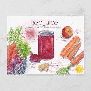 Cartão postal de recebimento de suco vermelho