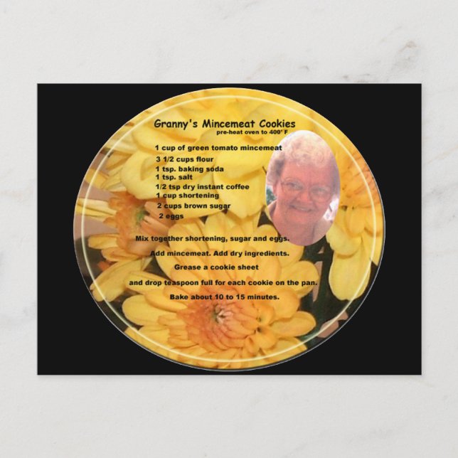 Cartão Postal de Receita de Biscoito de Picadinho  (Frente)