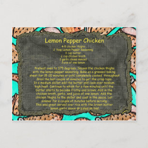 cartão postal de receita de frango com pimenta-li