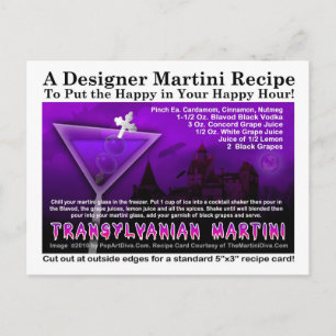 Cartão postal de Receita do Halloween Martini da T