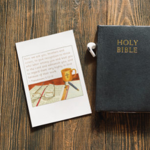 Cartão Postal Dê Reconhecimento Agradecimento ao Pastor