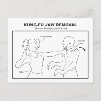Cartão postal de remoção da mandíbula Kung-Fu
