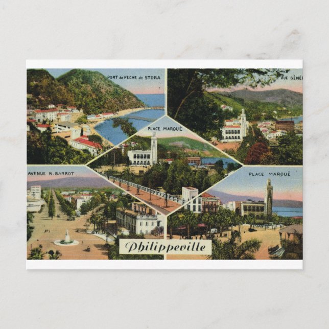 Cartão postal de réplica Vintage Argélia, Philippe (Frente)