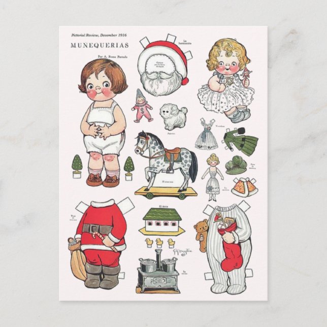 Cartão postal de reprodução de natais vintages (Frente)