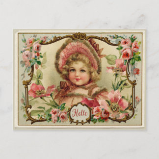 Cartão Postal de Reprodução Vintage Pequena Senhor
