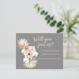 Cartão postal de resposta de casamento Floral Boho