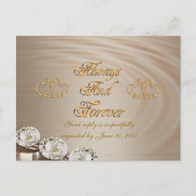 Cartão postal de resposta de convite de casamento (Frente)