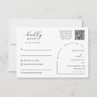 Cartão postal de resposta para casamento em azul s