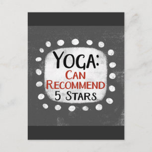 Cartão postal de revisão de yoga 5 estrelas