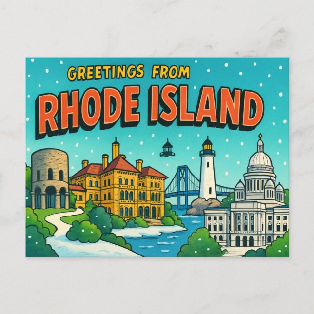 Cartão postal de RHODE ISLAND (Frente)
