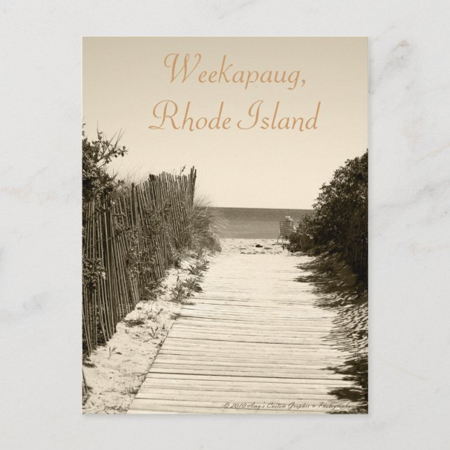 Cartão postal de Rhode Island Weekapaug (Frente)