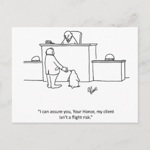Cartão postal de "Risco de Voo" com o advogado Hu