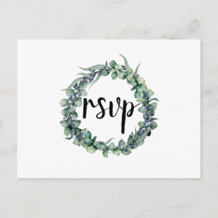 Cartão postal de RSVP de Casamento de Eucalyptus B