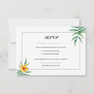 Cartão postal de RSVP de casamento floral