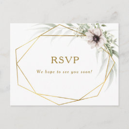 Cartão postal de RSVP de Casamento Geométrico Euca