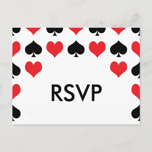 Cartão postal de RSVP de Casino de Hearts Spades (Frente)