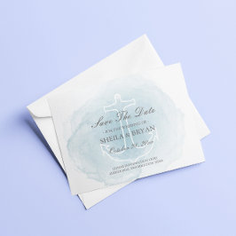 Cartão postal de salvar a data com âncora náutica 