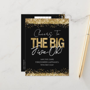 Cartão postal de salvar a data de aniversário de 5