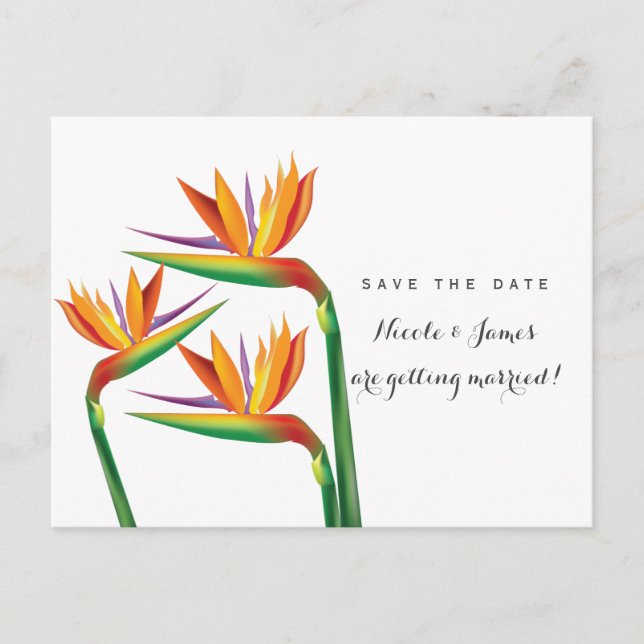 Cartão postal de salvar a data de casamento do par (Frente)