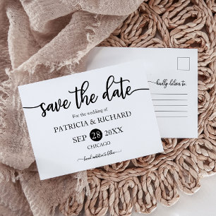 Cartão Postal de Salvar a Data de Casamento Minima
