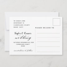 Cartão postal de salvar a data do casamento com ca