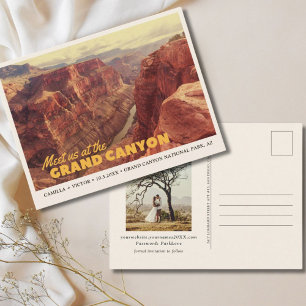 Cartão Postal de Salvar a Data do Grand Canyon Nat