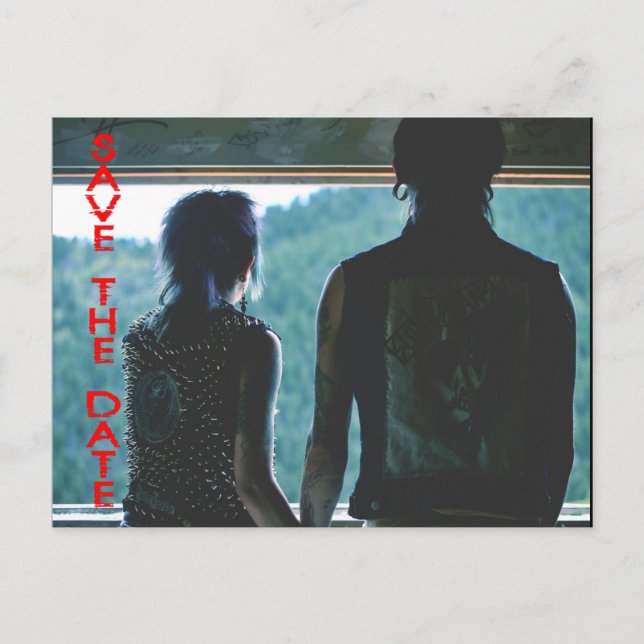 cartão postal de salvar a data do Punk Rock Emo pu (Frente)