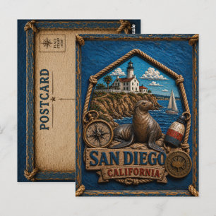 Cartão postal de San Diego Califórnia Viagem Vinta