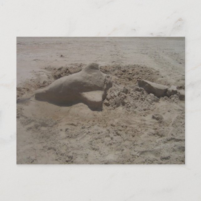 Cartão postal de Sandcastle de Golfinho Esmagado (Frente)