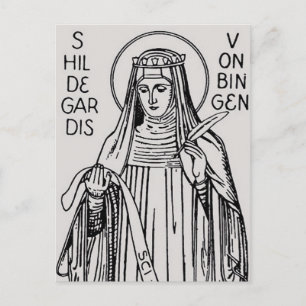 Cartão Postal de Santa Hildegarda de Bingen Místic