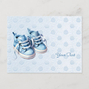 Cartão Postal de Sapatos de Bebê Azuis