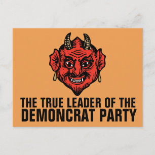 CARTÃO POSTAL DE SATÃ DO PARTIDO DEMOCRATA DEMONCR