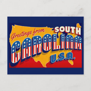 Cartão postal de saudação patriótica da Carolina d
