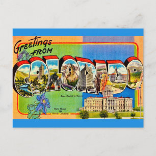Cartão Postal de Saudação Retro Colorado