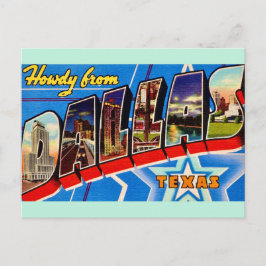 Cartão postal de saudação retrô Dallas Texas