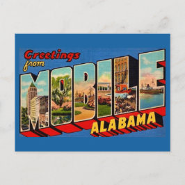 Cartão postal de saudação retrô de Mobile Alabama