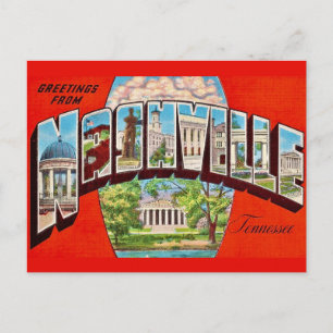Cartão postal de saudação retrô de Nashville